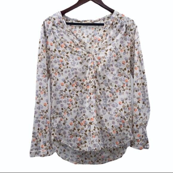 ace delivery Tops - Women’s Cotton Floral Medium Top Ace Delivery Brand Long Sleeve Blouse